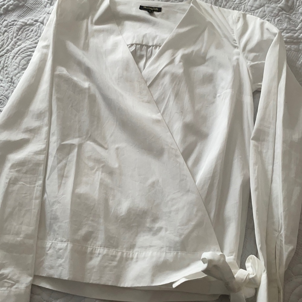 White cross over blouse